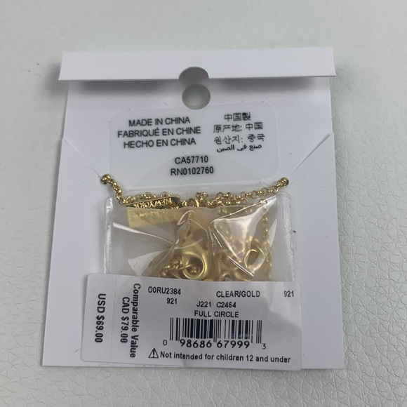 Kate Spade Gold Ring Necklace Cubic Zirconia Diamond New With tags - Picture 2 of 6